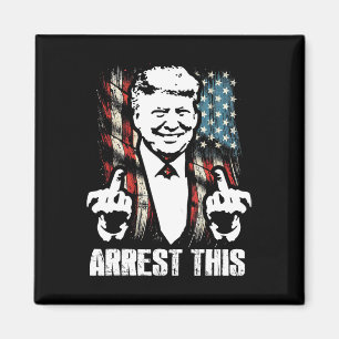 Verhaften Sie diesen Trump lustigen Mittelfinger U Magnet