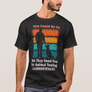 Verhaften Sie Fauci Vintage-Sonnenuntergang-Welpe T-Shirt
