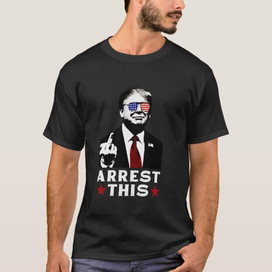 Verhaftung dieser amerikanischen Flagge Funny Trum T-Shirt (Vorderseite)