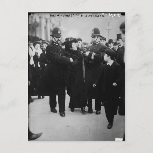 Verhaftung eines Suffragette in London England c 1 Postkarte (Vorderseite)