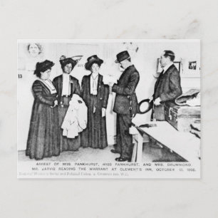 Verhaftung von Frau Pankhurst Postkarte