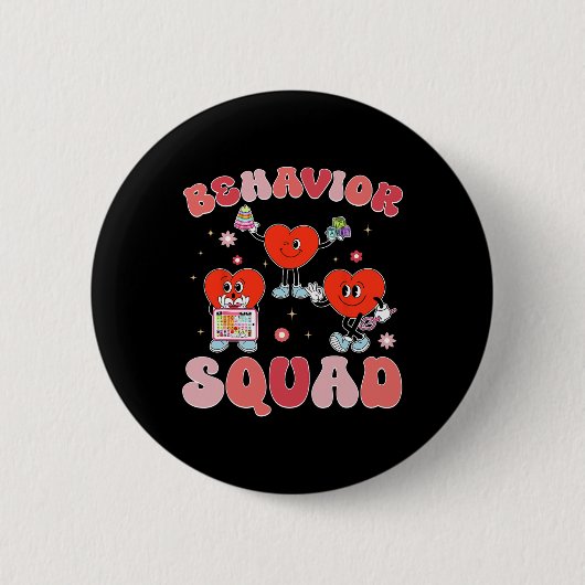 Verhalten Squad Aby Therapeut Valentine Behavioral Button (Vorderseite)