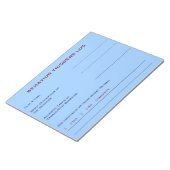 Verhaltens-Trigger-Protokoll (Sky Blue) Notizblock (angewinkelt)