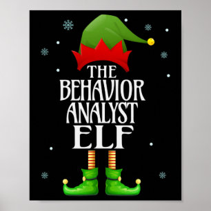 Verhaltensanalyst Elf Xmas Funny Family Matching C Poster