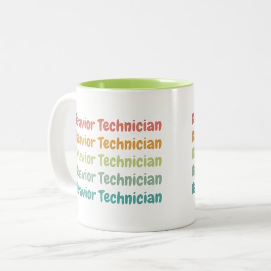 Verhaltensforscher RBT Verhalten Tech Retro Zweifarbige Tasse (Vorderseite Links)