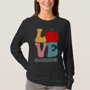 Verhaltensinterventionist Liebt Apfel Groovy Zurüc T-Shirt