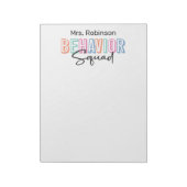 Verhaltenstherapeut Squad Lehrer Wertschätzung Notizblock (Rotiert)