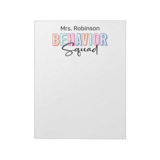 Verhaltenstherapeut Squad Lehrer Wertschätzung Notizblock (Rotiert)