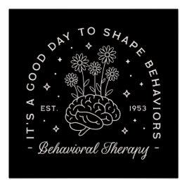 Verhaltenstherapeut zitiert Retroschwarz Poster