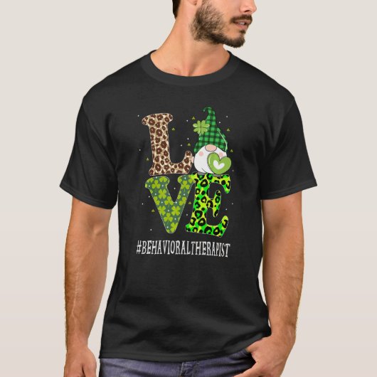 Verhaltenstherapeutin Liebe St Patricks Day Gnome T-Shirt (Vorderseite)