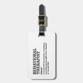 VerhaltenstherapeutTag Funny Definition Gepäckanhänger (Vorderseite vertikal)