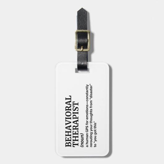 VerhaltenstherapeutTag Funny Definition Gepäckanhänger (Vorderseite vertikal)
