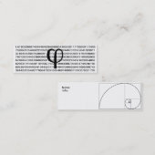 Verhältnis-Fibonacci-Visitenkarte des dünnen Phis Mini Visitenkarte (Vorne/Hinten)