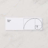 Verhältnis-Fibonacci-Visitenkarte des dünnen Phis Mini Visitenkarte (Rückseite)