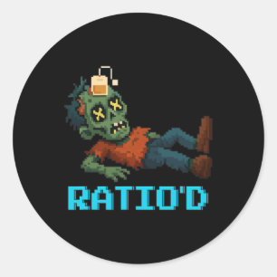 Verhältnis Pixeliger Zombie-Gamer-Teag-NPC-Hallowe Runder Aufkleber