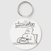 Verhandlungsführer am Desk hat Boxhandschuh mit Cl Schlüsselanhänger (Vorderseite)