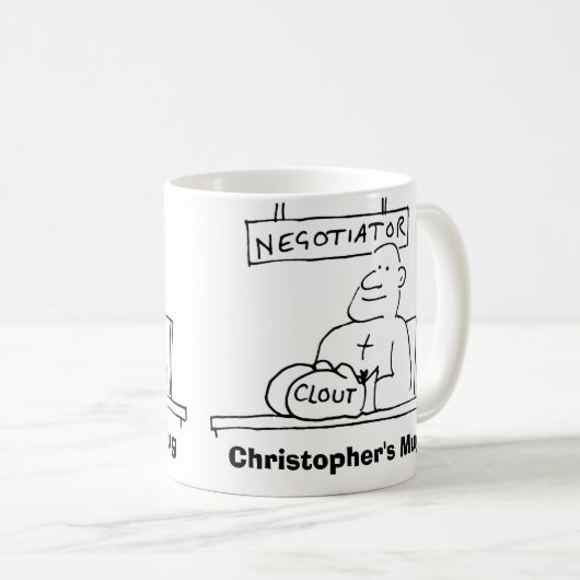 Verhandlungsführer hat Boxhandschuh mit Clout. Nam Kaffeetasse (VorderseiteRechts)