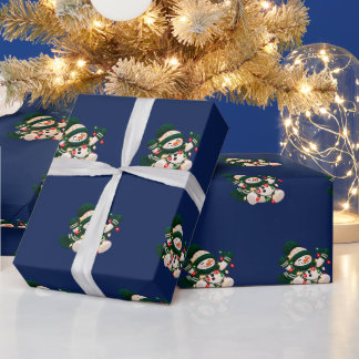 Verhedderte Weihnachtslichter Schneemann Geschenkp Geschenkpapier