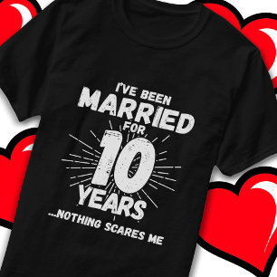 Verheiratet 10 Jahre Witziger 10. Hochzeitstag T-Shirt