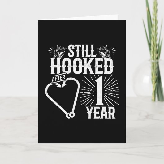 Verheiratet 1 Jahr Angeln 1 Jahr Jubiläum Karte (Vorderseite)