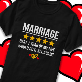 Verheiratet 1 Jahr Niedlich Süße 1. Hochzeit Jahre T-Shirt