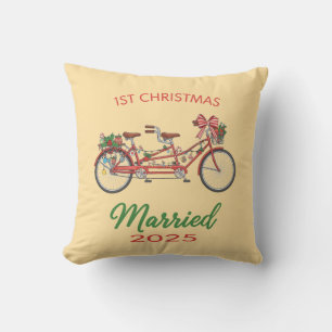 verheiratet 2025   Newlywed Couple Kissen