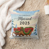 verheiratet 2025 | Niedlich Snowy Sleigh New Kissen (Decke)