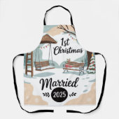 verheiratet 2025 | Rustikale Winterlandschaft Schürze (Vorderseite)