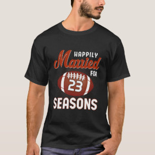 Verheiratet 23 Jahre Hochzeitsjubiläum Fußball T-Shirt