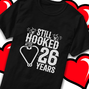 Verheiratet 26 Jahre Angeln 26 Jahre Jubiläum T-Shirt