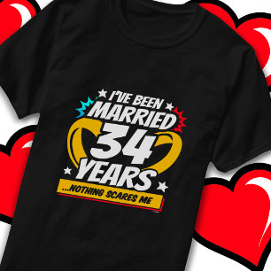 Verheiratet 34 Jahre Witziger 34. Hochzeitstag T-Shirt