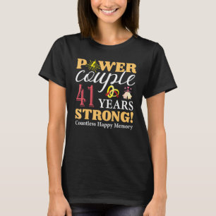 Verheiratet 41 Jahre Power Couple 41. Wedding Anni T-Shirt