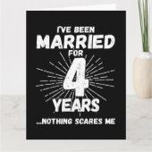 Verheiratet 4 Jahre Funny 4. Hochzeitstag Karte (Vorderseite)