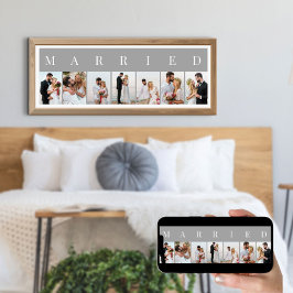 VERHEIRATET 7 Bild Grau und Weiß FotoCollage Poster