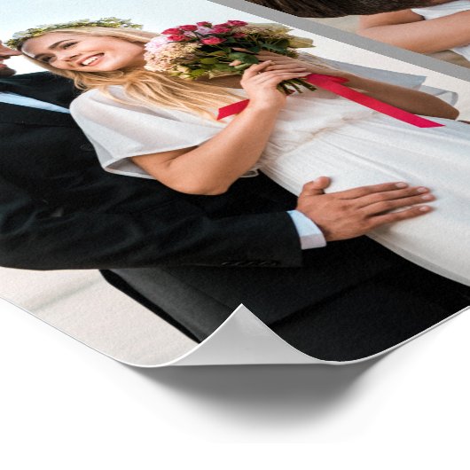 VERHEIRATET 7 Bild Grau und Weiß FotoCollage Poster (Ecke)