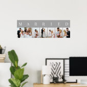 VERHEIRATET 7 Bild Grau und Weiß FotoCollage Poster (Heimbüro)