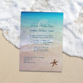 Verheiratet an der Hochzeit in Urlaubsort am Stran Einladung