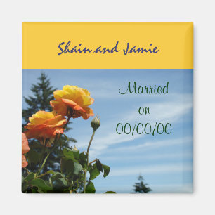 Verheiratet auf Datumsmagneten Gastgeschenke Magnet