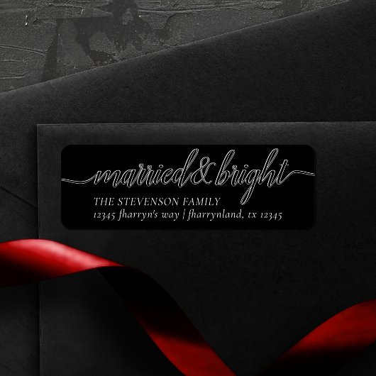 Verheiratet Bright | Modern Black Script Address