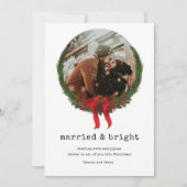 Verheiratet Bright Newlyly First Christmas Feiertagskarte (Vorderseite)