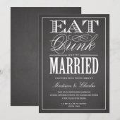 VERHEIRATET CHALKBOARD SEIN | EINLADUNG (Vorne/Hinten)