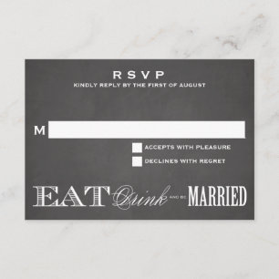 VERHEIRATET CHALKBOARD SEIN   UAWG 3,5 x 5 RSVP Karte
