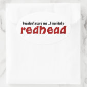 Verheiratet ein Redhead Ovaler Aufkleber (Tasche)