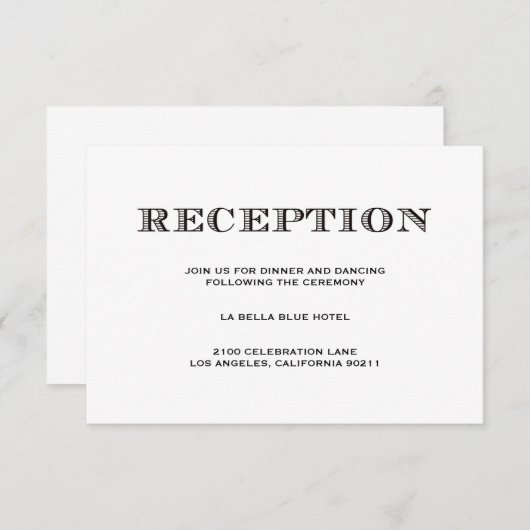 Verheiratet | Empfang-Abschlusskarte Begleitkarte (Vorne/Hinten)