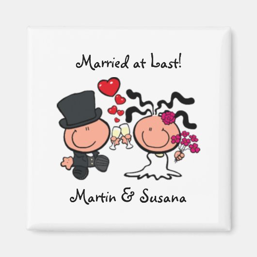 Verheiratet endlich Cartoon Magnet (Vorne)
