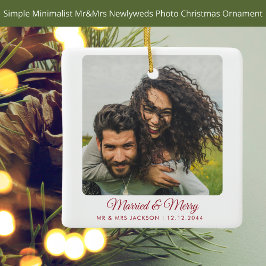 Verheiratet Frohe Weihnachten Couple Newlyweds 2 F Keramikornament