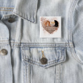 Verheiratet & Fröhlich Roségold Funkelnde Lichter Button (Beispiel)