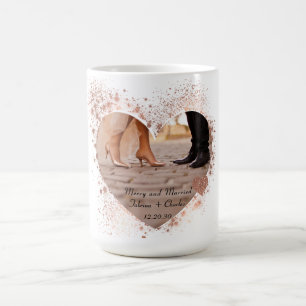 Verheiratet & Fröhlich Roségold Funkelnde Lichter  Kaffeetasse