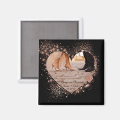 Verheiratet & Fröhlich Roségold Funkelnde Lichter  Magnet (Vorderseite/Rückseite)
