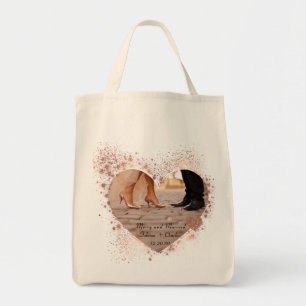 Verheiratet & Fröhlich Roségold Glitzernde Lichter Tragetasche
